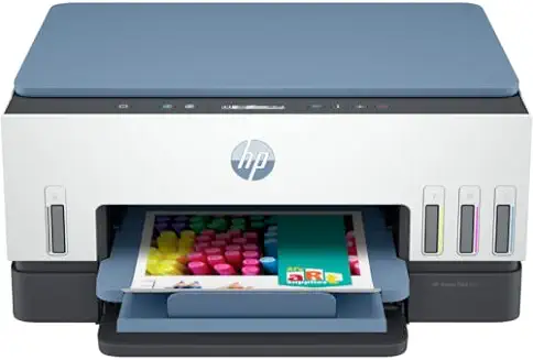 9. HP Smart Tank 675 All-in-one Printer with Built-in Wi-Fi, Mobile Printing, Automatic Two-Sided Printing, and Print speeds up to 12 ppm (Black) and 7 ppm (Color).