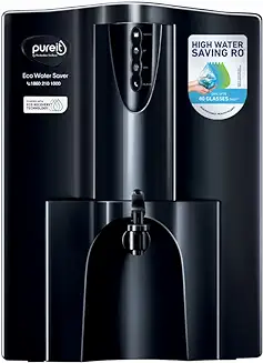 8. HUL Pureit Eco Water Saver Mineral RO+UV+MF AS wall mounted/Counter top Black 10L Water Purifier