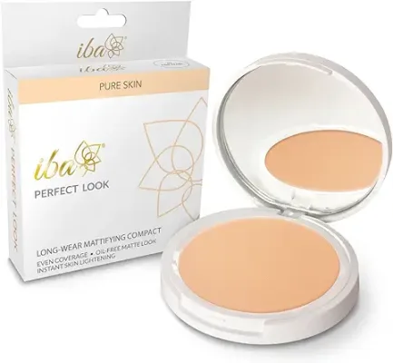 7. Iba Pure Skin Perfect Look Long Wear Mattifying Compact - Fair Pearl, 9g | Even Coverage | Oil Free | Matte Finish | SPF 15 | Face Makeup | 100% Natural Vegan & Cruelty-Free