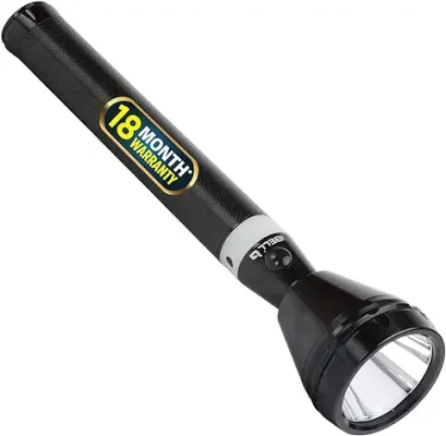 3. IBELL FL8359 Rechargeable Torch Flashlight,Long Distance Beam Range, Aircraft Aluminium Body with Ultra Bright LED Light(Black)