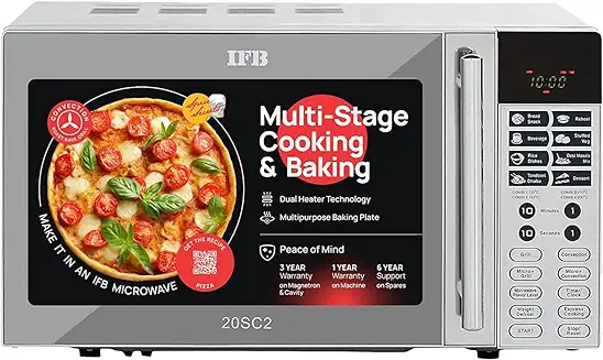 8. IFB 20 L Convection Microwave Oven (20SC2, Metallic Silver, With Starter Kit), STANDARD