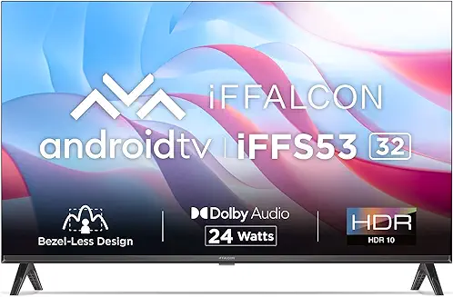 12. iFFALCON 80.04 cm (32 inches) Bezel-Less S Series HD Ready Smart Android LED TV iFF32S53 (Black)
