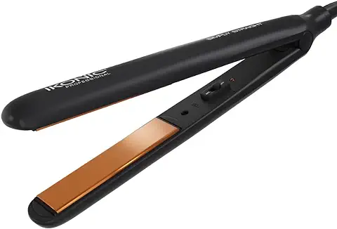6. Ikonic Simply Straight Hair Straightener for Women Super Slim Rose Gold 1 inch Plates Compact Design Quick Heat Up Process Auto Controlled Heat Setting Suitable for all Hair Type, Black