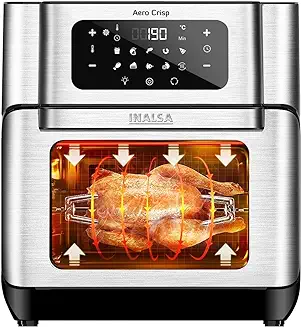 13. Inalsa Air Fryer Oven 12 Ltr Capacity & 1500W with Rotisserie Function|7-in-1 Air Fry,Bake,Grill,Roast,Dehydrate & Reheat Function|Digital Display|10 Preset Menu|2 Year Warranty (Aero Crisp)