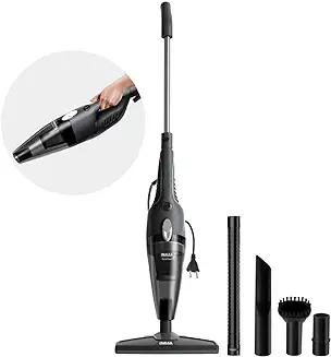 15. INALSA Dura Clean Plus Upright Vacuum Cleaner, 2-in-1,Handheld & Stick for Home & Office Use,800W- with 16KPA Strong Suction & HEPA Filtration|0.8L Dust Tank|Includes Multiple Accessories,(Grey/Black)