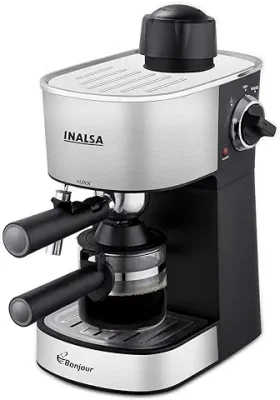 3. Inalsa Espresso/Cappuccino 4Cup Coffee Maker 800W- Bonjour