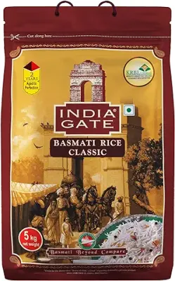 4. India Gate Basmati Rice Bag, Classic, 5kg