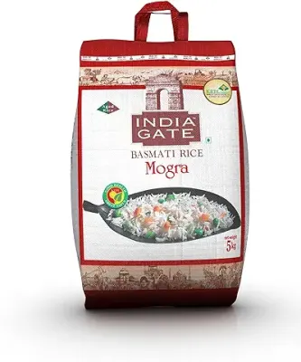 1. India Gate Basmati Rice Bag, Mogra, 5kg (Broken Rice)
