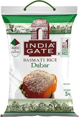 5. India Gate Basmati Rice Dubar, 5 kg
