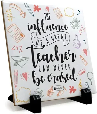 5. Indigifts Teachers Day Gift - The Influence of A Great Teacher Printed Ceramic Tile 6x6 Inches - Farewell Gift for Teachers| Gift for Teachers Special| Teacher Day Gift Items