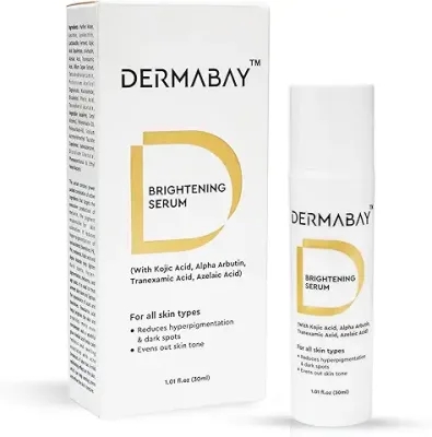 9. Introducing the Dermabay Skin Brightening Face Serum. This serum is formulated to address issues such as dark spots, pigmentation, and uneven skin tone, and it comes in a 30 ML bottle.