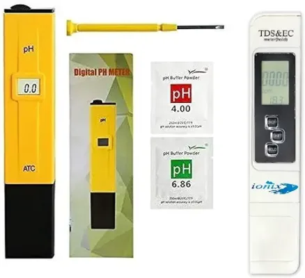 5. IONIX Water testing Meter Combo, PH & TDS & EC Meter (2 in 1) Combo, 0.05ph High Accuracy Pen Type pH Meter & +/- 2% Readout Accuracy 3-in-1 TDS EC Temperature Meter