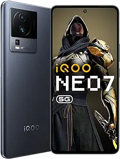7. iQOO Neo 7 5G (Interstellar Black, 12GB RAM, 256GB Storage) | Dimensity 8200, only 4nm Processor in The Segment| 50% Charge in 10 mins| Motion Control & 90 FPS Gaming