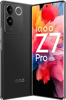 1. iQOO Z7 Pro 5G (Graphite Matte, 8GB RAM, 256GB Storage) | 3D Curved AMOLED Display | 4nm MediaTek Dimesity 7200 5G Processor | 64MP Aura Light OIS Camera | Segment's Slimmest & Lightest Smartphone