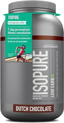 5. Isopure Low Carb Whey Protein Isolate Powder 2.20 lbs, 1 kg (Dutch Chocolate), 25g Protein per serve, Gluten-Free, Aspartame-Free, Vegetarian protein for Men & Women.