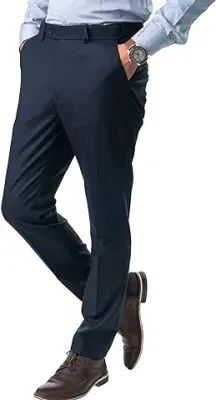 The Pant Project Luxury PV Lycra Stretchable Black Formal Pants for Men, Stylish Slim Fit Men's Wear Trousers for Office or Party