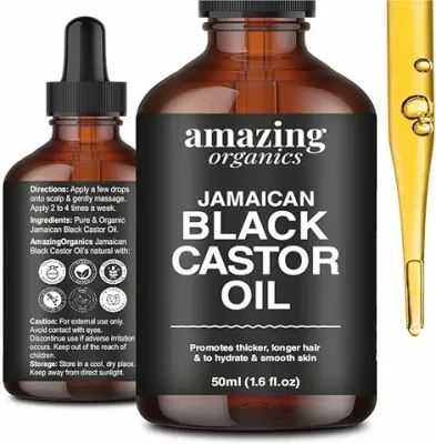 13. Jamaican Black Castor Oil - for Hair Growth, Body Massage Oil, Eyebrows, Eyelashes, Nail Care Grow & Moisturizing Organics Pure Cold Pressed