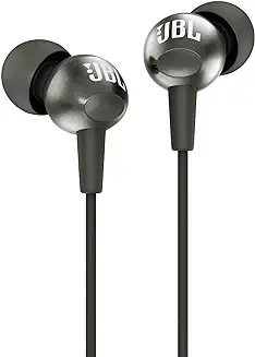 5. JBL C200SI, Premium in Ear Wired Earphones with Mic, Signature Sound, One Button Multi-Function Remote, Angled Earbuds for Comfort fit (Gun Metal)