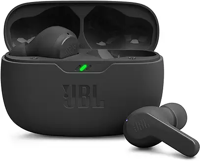 2. JBL Wave Beam in-Ear Earbuds (TWS) with Mic,App for Customized Extra Bass Eq,32 Hours Battery&Quick Charge,Ip54 Water&Dust Resistance,Ambient Aware&Talk-Thru,Google Fastpair (Black),Wireless