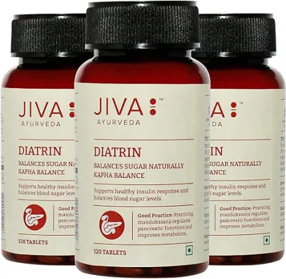 6. Jiva Diatrin Tablets - 120 Tablets Each (Pack of 3) | Controls Sugar Naturally | Strengthens the Pancreas | Improves Metabolism & Effective in Treating Urinary Disorders