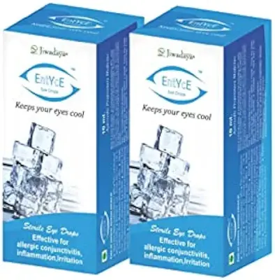 5. Jiwadaya Entyce - Rose Water Based Cooling Eye Drops - Ayurvedic & Herbal - For Dry Eyes, Redness, Irritation, CVS, Eye Pain - 10ml - Set of 2