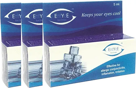 7. Jiwadaya Entyce - Rose Water Based Cooling Eye Drops - Ayurvedic & Herbal - For Dry Eyes, Redness, Irritation, CVS, Eye Pain - 5ml - Set of 3