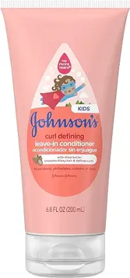 7. Johnson's Baby Curl Defining Tear-Free Kids' Leave-in Conditioner with Shea Butter, Paraben-, Sulfate- & Dye-Free Formula, Hypoallergenic & Gentle for Toddlers' Hair, 6.8 fl. Oz