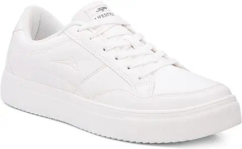 6. JQR Men's Sneakers Fba-Style-001-Br.Wht-G, 7 UK, White