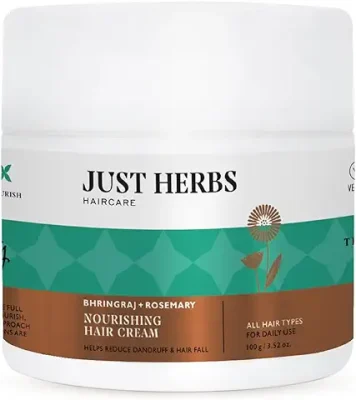 8. Just Herbs Nourishing Hair Cream for Men & Women with Bhringraj & Rosemary