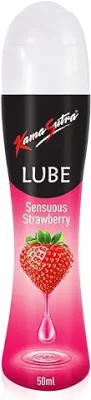 12. KamaSutra Lube Strawberry Personal Lubricant for Men & Women - 50 ml | Water Based Lube | Compatible with Condoms & Toys | Silicon Free Formula | Long Lasting Pleasure