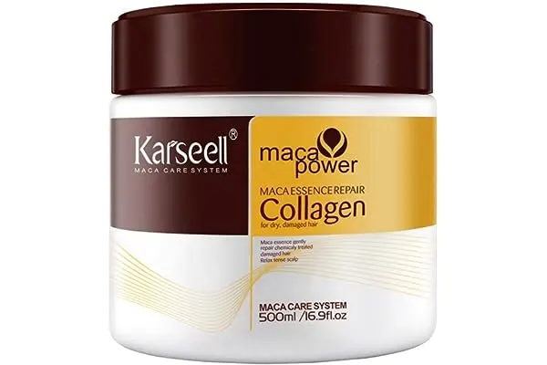 3. Karseell Collagen Hair Treatment Deep Repair Conditioning Argan Oil Collagen Hair Mask Essence for Dry Damaged Hair All Hair Types 16.90 oz 500ml
