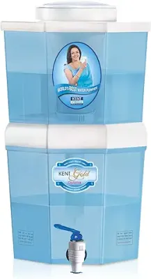 4. KENT Gold Optima Gravity Water Purifier (11016) | UF Technology Based | Non-Electric & Chemical Free | Counter Top | 10L Storage | White