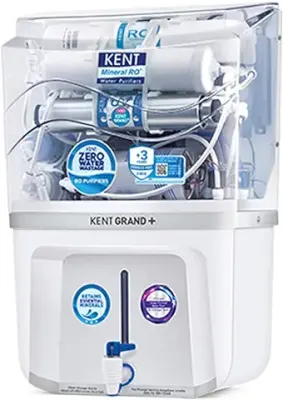 6. KENT Grand Plus RO Water Purifier | 4 Years Free Service | Multiple Purification Process | RO + UV + UF + TDS Control + UV LED Tank | 9L Tank | 20 LPH Flow | Zero Water Wastage