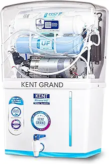 2. KENT Grand RO Water Purifier | 4 Years Free Service | Multiple Purification Process | RO + UF + TDS Control + UV LED Tank | 8L Tank | 20 LPH Flow | White