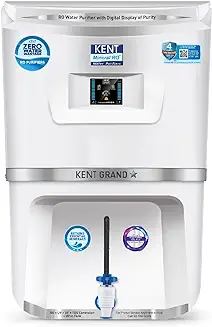 9. KENT Grand Star RO Water Purifier | 4 Years Free Service | Multiple Purification Process | RO + UV + UF + TDS Control + UV LED Tank | 9L Tank | 20 LPH Flow | Zero Water Wastage | Digital Display