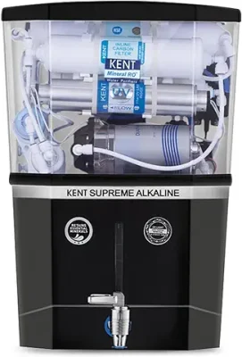 5. KENT Supreme Alkaline RO Water Purifier | 4 Years Free Service | Multiple Purification Process | RO + UV + UF + Alkaline + TDS Control + UV LED Tank | 8L Tank | 20 LPH Flow | Zero Water Wastage |Black