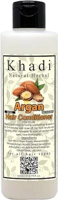12. Khadi Natural Herbal Argan Conditioner For Dry & Frizzy Hair With Argan Oil Extract Make Hair Stronger And Silkier | Parben And SLS Free Argan Conditioner 200 Ml Pack For Women And Men