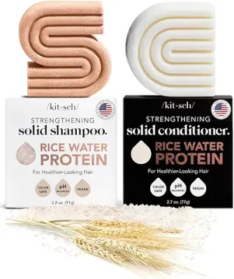 15. Kitsch Rice Bar Shampoo and Conditioner Bar for Hair Growth