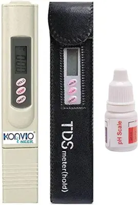 14. KONVIO NEER Imported Tds Meter for Ro Water/Tds Testing Meter, Digital Lcd Tds Meter, Water Filter Tester for Measuring Tds/Temp/Ppm with Carry Case Tds with Ph Drop, White