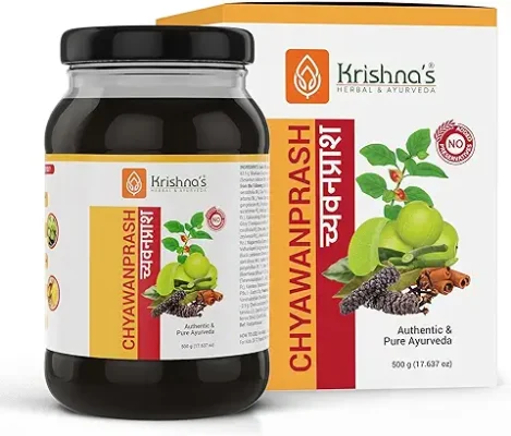 8. Krishna's Chyawanprash Preservative Free -500 g | Helps Build Stamina, Immunity & Strength with 50+ Natural & Ayurvedic Herbs