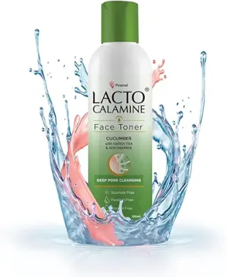6. Lacto Calamine Cucumber Face Toner with Green Tea & Niacinamide for cool and hydrated skin.