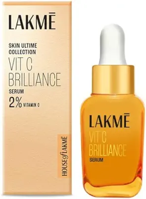7. LAKMÉ 9To5 2% Active Vitamin C+ Serum | Face Serum for Bright, Healthy & Glowing Skin | Natural antioxidant | Reduces Dark Spots | Lightweight & Non-greasy serum | For Dry, Oily, Normal, Sensitive & Combination Skin | 15 ml