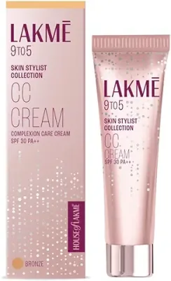 2. Lakme 9to5 CC Cream with SPF30 PA++ - Bronze |Enriched with 3% Niacinamide | Conceals Dark Spots| Brightens Skin |Lightweight Moisturizer + Foundation |30 g