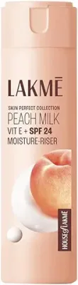 10. Lakme Peach Milk Moisturizer SPF 24 Sunscreen Lotion,Locks Moisture For 12 Hrs,Sun Protection,120 ml