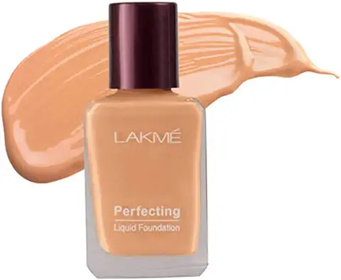 6. Lakme Perfecting Liquid Foundation, Dewy Finish, Lightweight, Waterproof, With Vitamin E For Nourishing Skin & Oil Control, Pearl, 27ml