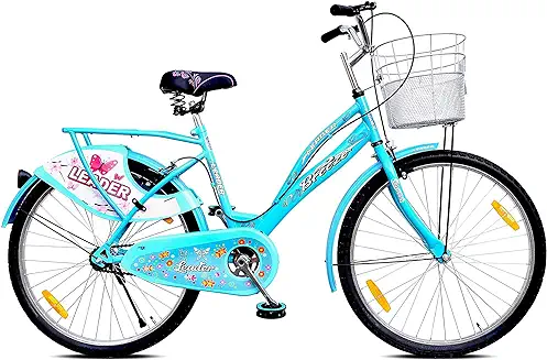 Leader Lady Star Breeze 26T Bicycle for Girls/Women with Front Basket and Integrated Carrier | Ideal for 12 + Years (Frame: 18 Inches) (26, Aqua Blue)