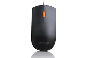 9. Lenovo 300 Wired Plug & Play USB Mouse, High Resolution 1600 DPI Optical Sensor, 3-Button Design with clickable Scroll Wheel, Ambidextrous, Ergonomic Mouse for Comfortable All-Day Grip (GX30M39704)