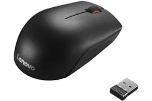 5. Lenovo 300 Wireless Compact Mouse, 1000 DPI Optical sensor, 2.4GHz Wireless Nano USB, 10m range, 3-button(left,right,scroll) upto 3M left/right clicks & 1yr battery, Ambidextrous, Ergonomic GX30K79401