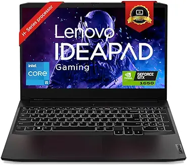 Lenovo IdeaPad Gaming 3 Laptop Intel Core i5 11th Gen 15.6" (39.62cm) FHD IPS (8GB/512GB SSD/4GB NVIDIA GTX 1650/120Hz/Win 11/Backlit/3months Game Pass/Shadow Black/2.25Kg), 82K101KGIN