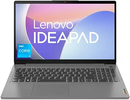 1. Lenovo IdeaPad Slim 3 12th Gen Intel Core i3 15.6" (39.6cm) FHD 250 Nits Thin and Light Laptop (8GB/256GB SSD/Windows 11/Office 2021/Alexa Built-in/3 Month Game Pass/Grey/1.62Kg), 82RK00XDIN